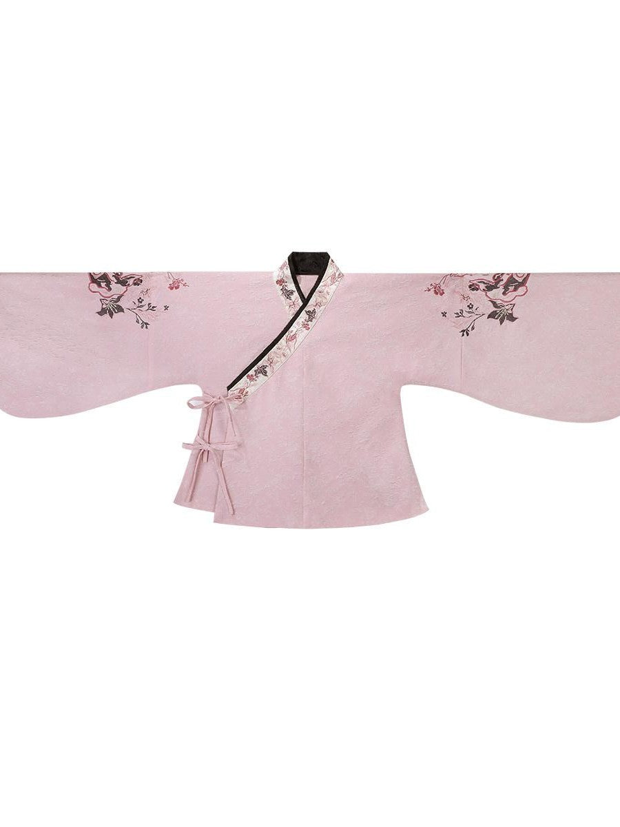 Sweet Promise Hanfu Retro Mamian Skirt Cross Collar Vest New Chinese Style Women's Skirt Sets