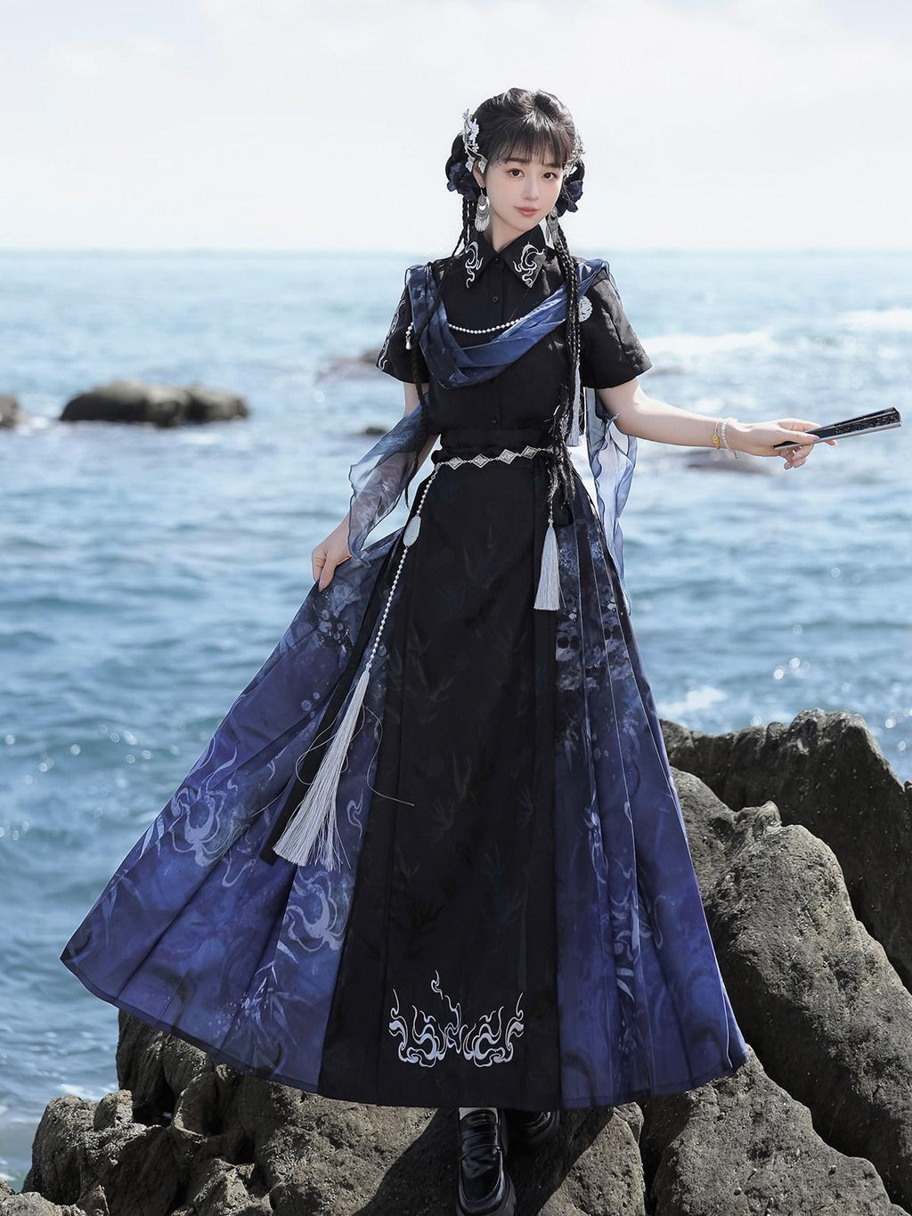 Sweet Promise Improved Hanfu Mamian Two Piece Women's Chinese Ethnic Skirt Sets