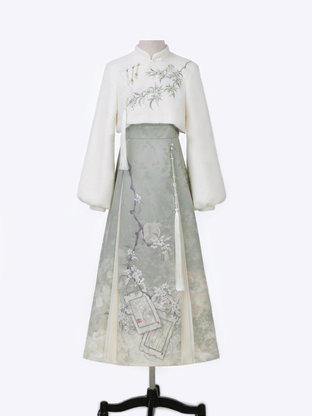 Sweet Promise Jacquard Hanfu Inspired Modified Ming Style Women's Polyester Op Sets