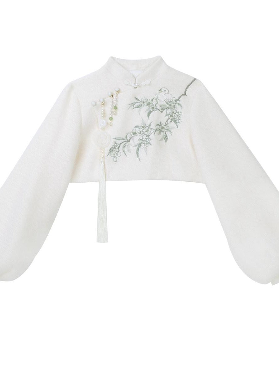Sweet Promise Jacquard Hanfu Inspired Modified Ming Style Women's Polyester Op Sets