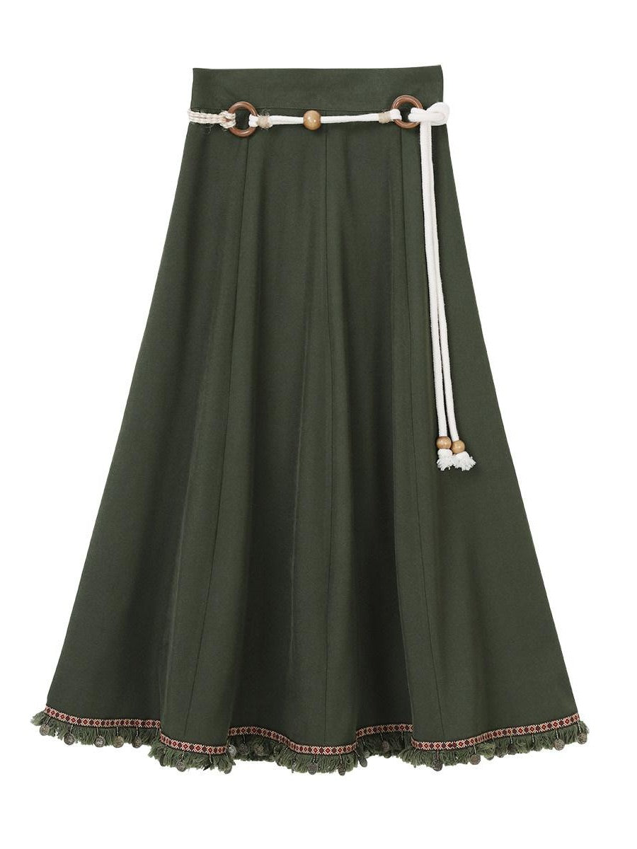 Sweet Promise Literary Retro Modified Hanfu Chinese Style Women's Polyester Skirt Sets