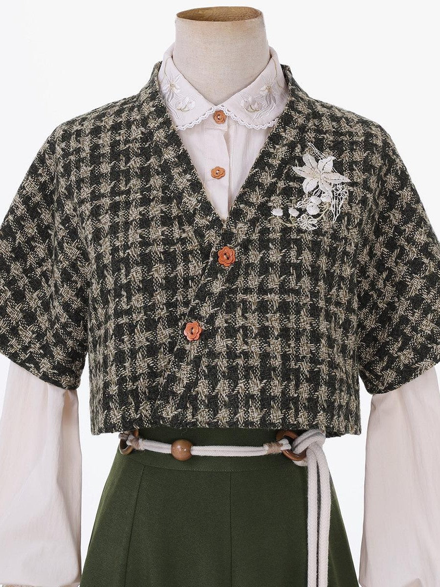 Sweet Promise Literary Retro Modified Hanfu Chinese Style Women's Polyester Skirt Sets