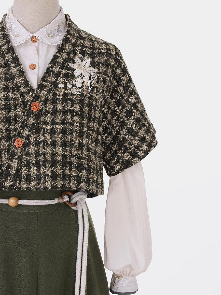 Sweet Promise Literary Retro Modified Hanfu Chinese Style Women's Polyester Skirt Sets