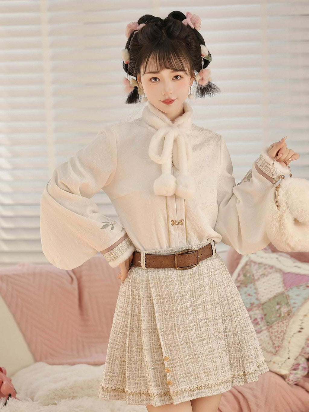 Sweet Promise Lolita Chinese Schoolgirl A Line Stand Collar Women's Skirt Sets