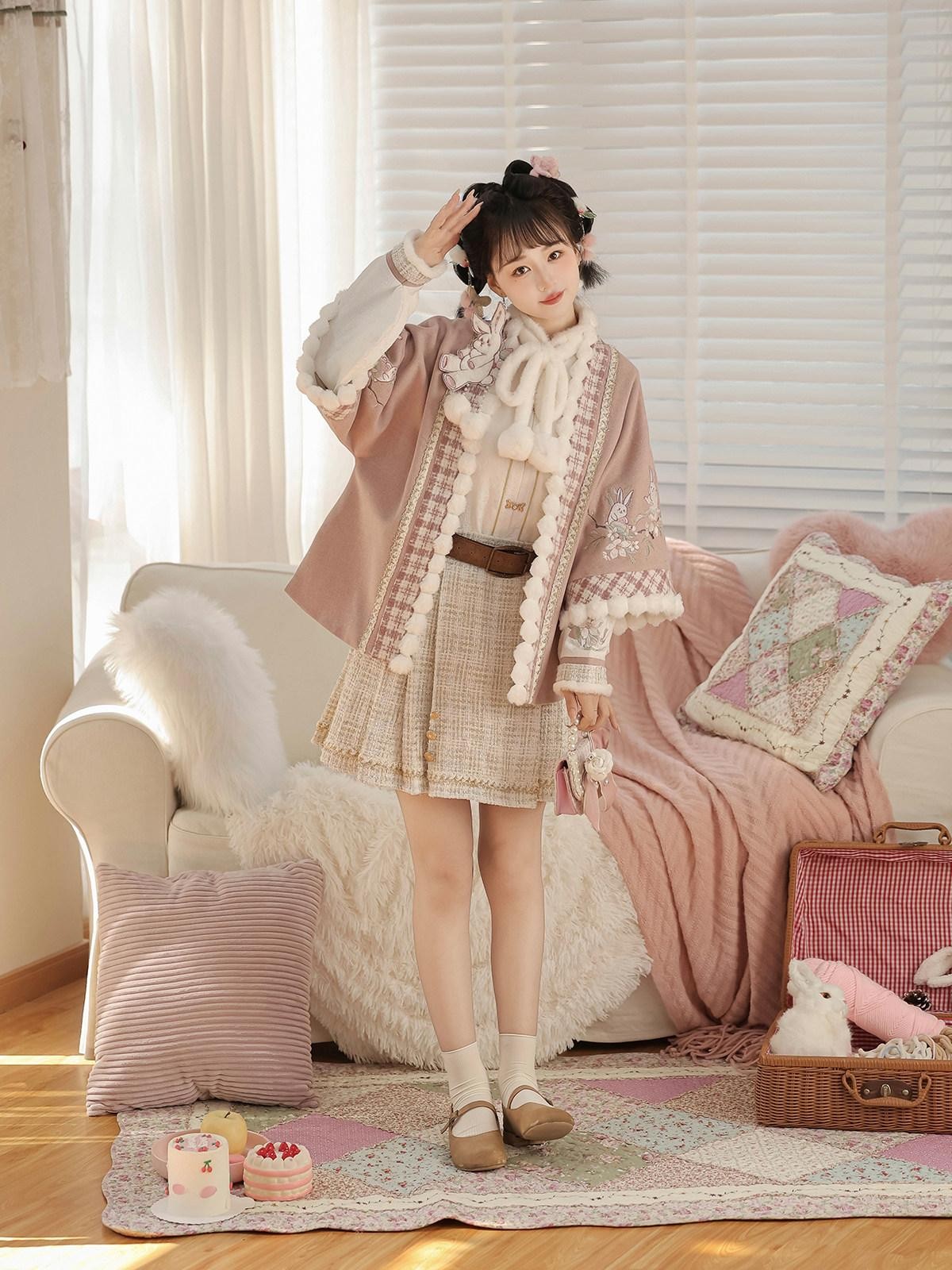 Sweet Promise Lolita Chinese Schoolgirl A Line Stand Collar Women's Skirt Sets