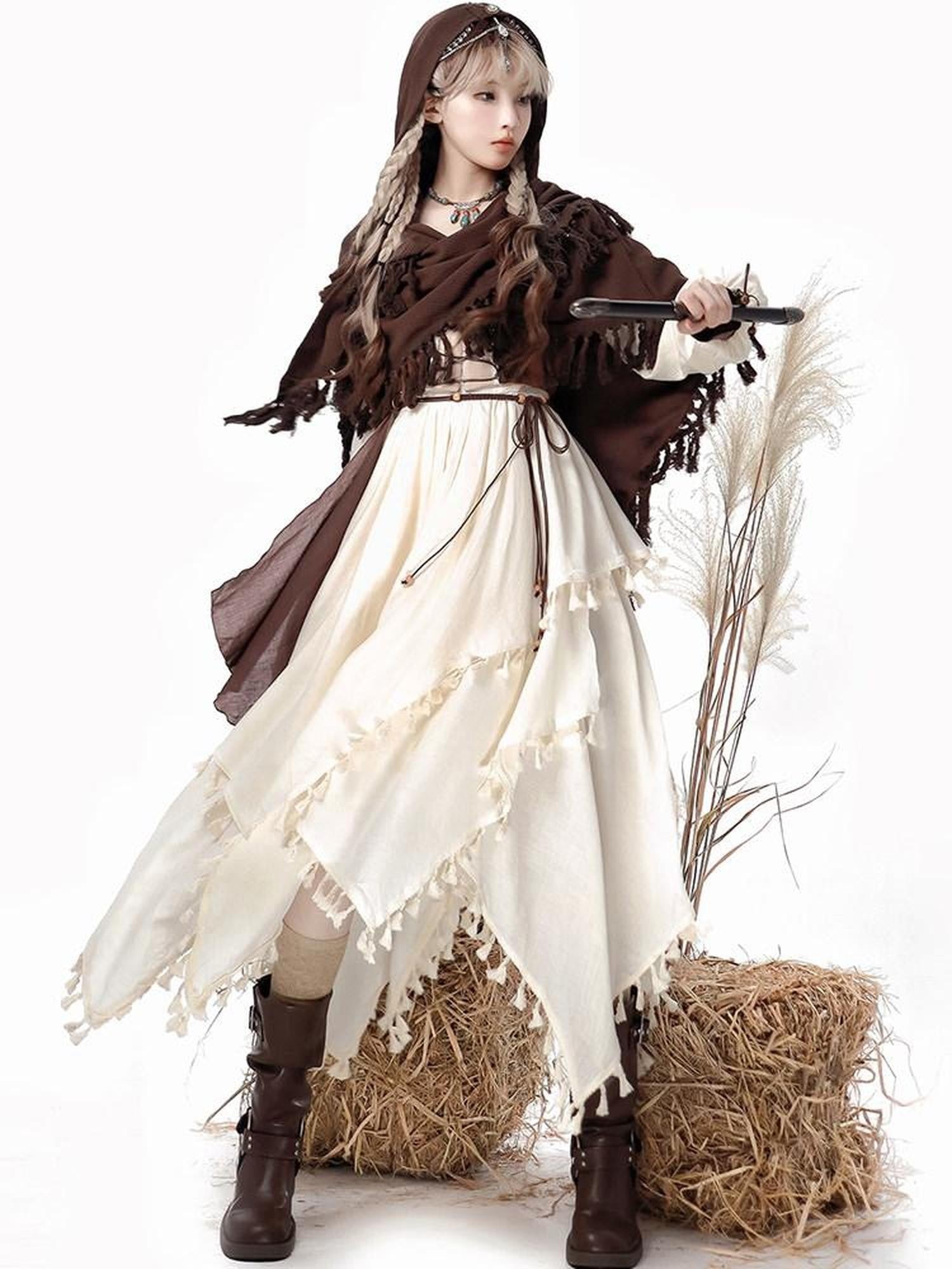 Sweet Promise Lolita Gothic Witch Long Cloak Cape Women's Polyester Long Sleeve Op