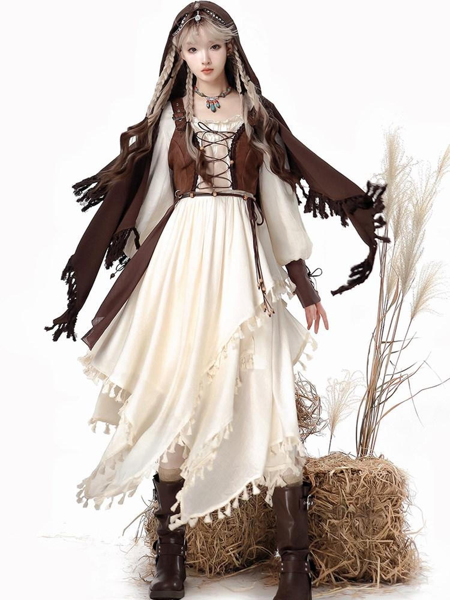 Sweet Promise Lolita Gothic Witch Long Cloak Cape Women's Polyester Long Sleeve Op