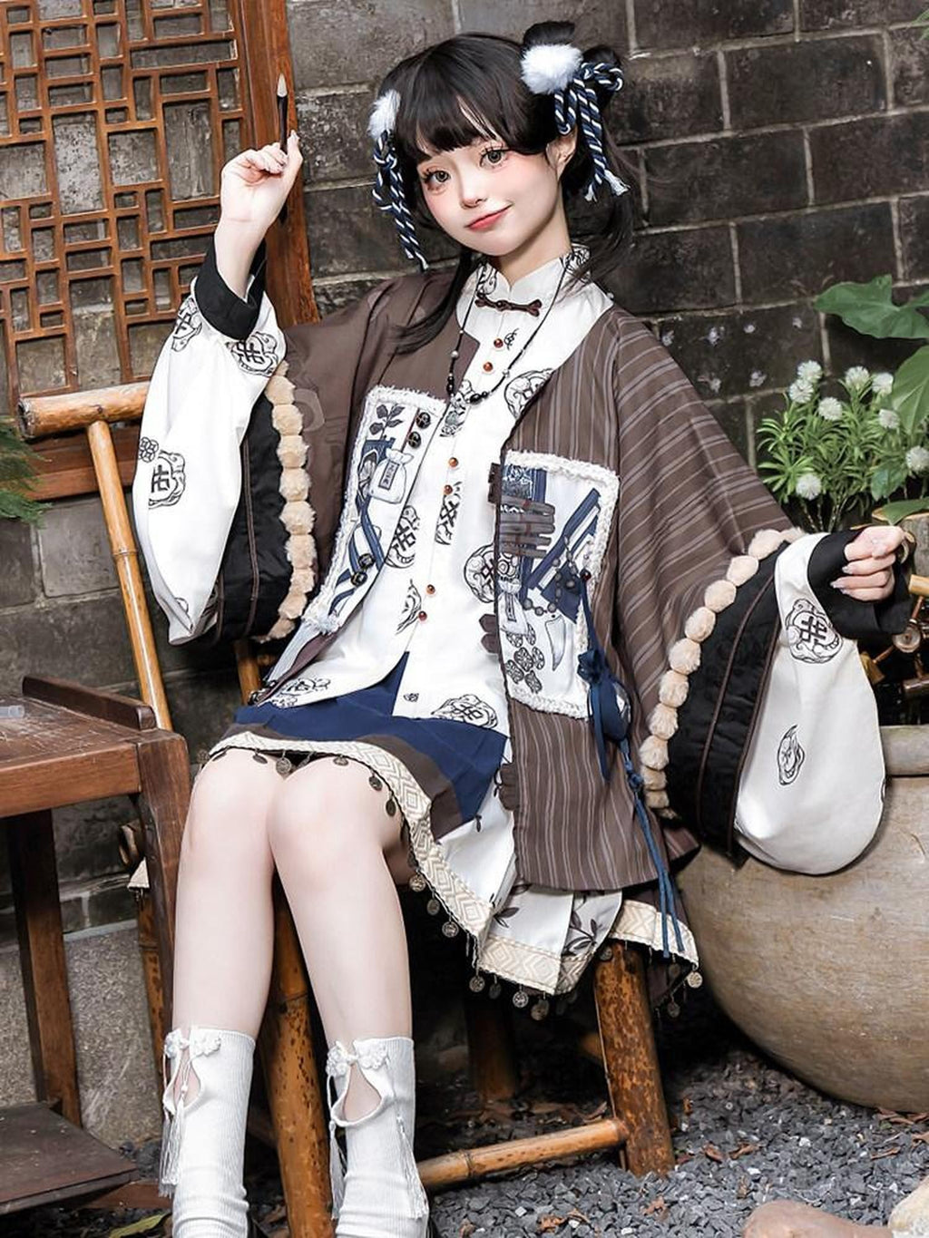 Sweet Promise Lolita Han Chinese Elements Vintage Girlish Women's Skirt Sets