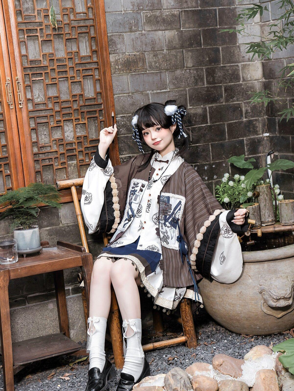 Sweet Promise Lolita Han Chinese Elements Vintage Girlish Women's Skirt Sets