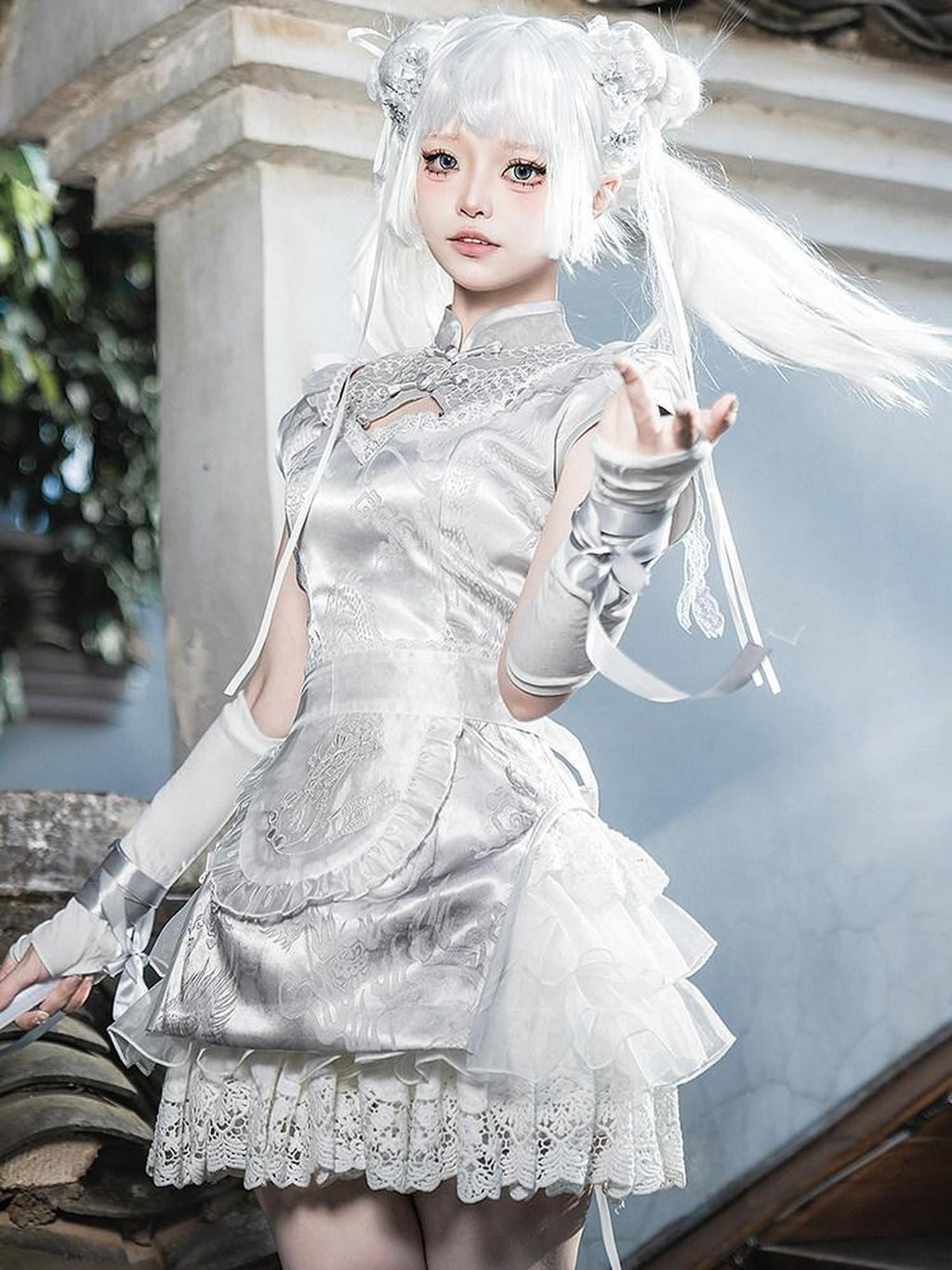 Sweet Promise Lolita Han Chinese Maid Apron Hanfu Style Women's Jsk / Jumper Skirts