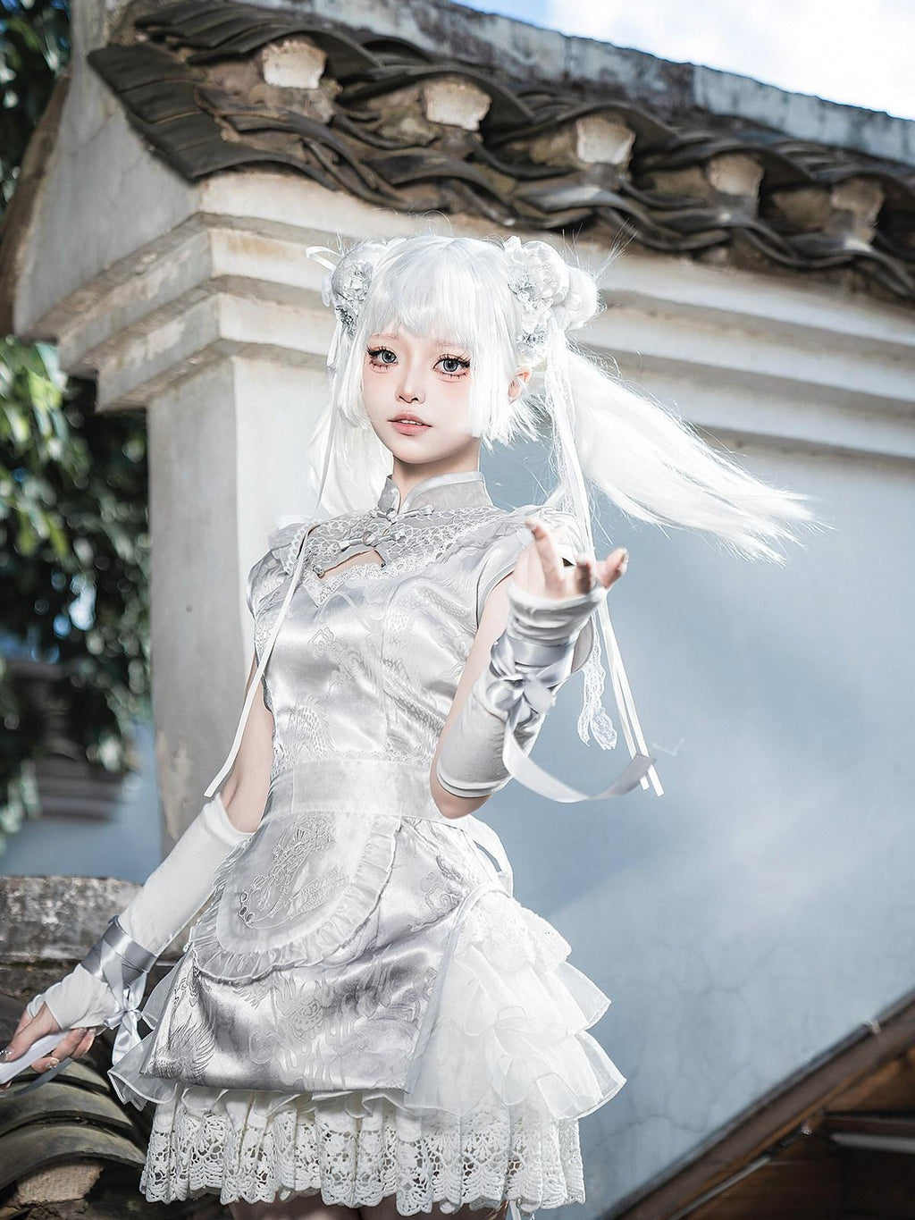 Sweet Promise Lolita Han Chinese Maid Apron Hanfu Style Women's Jsk / Jumper Skirts