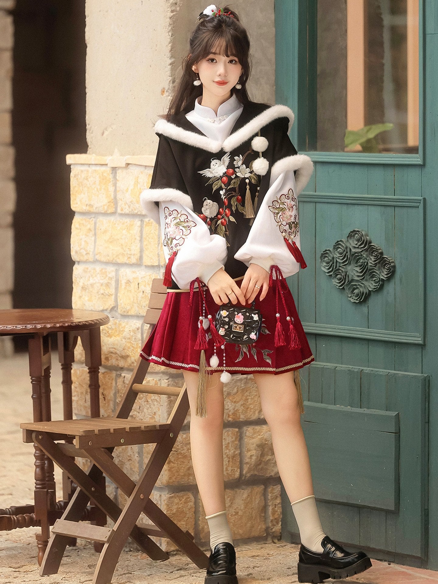 Sweet_Promise_Lolita_Han_Elements_Chinese_Style_Women's_A_Line_Crewneck_Skirt_Sets_988736094379_MISSTT