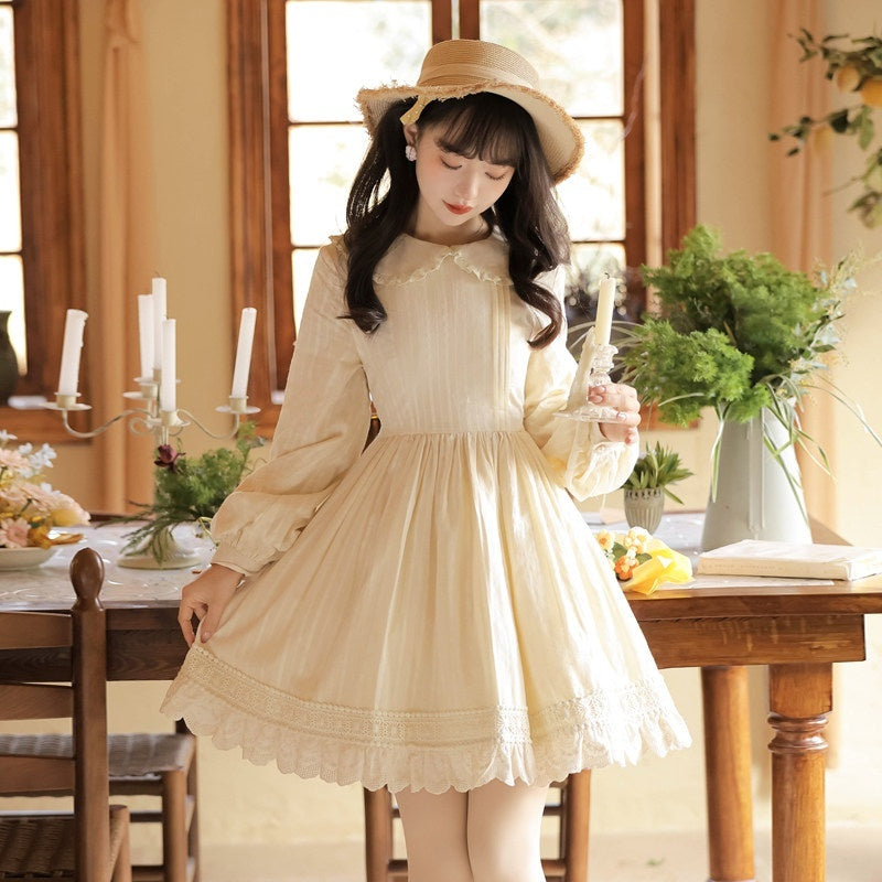 Sweet_Promise_Lolita_Han_Jacquard_Doll_Collar_Lace_Up_Women's_Polyester_A_Line_Long_Sleeve_Op_818761824013_MISSTT