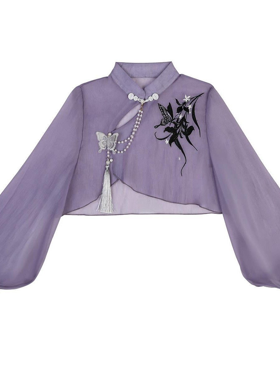 Sweet Promise Lolita Han Qipao Collar Two Piece A Line Women's Polyester Jsk / Jumper Skirts