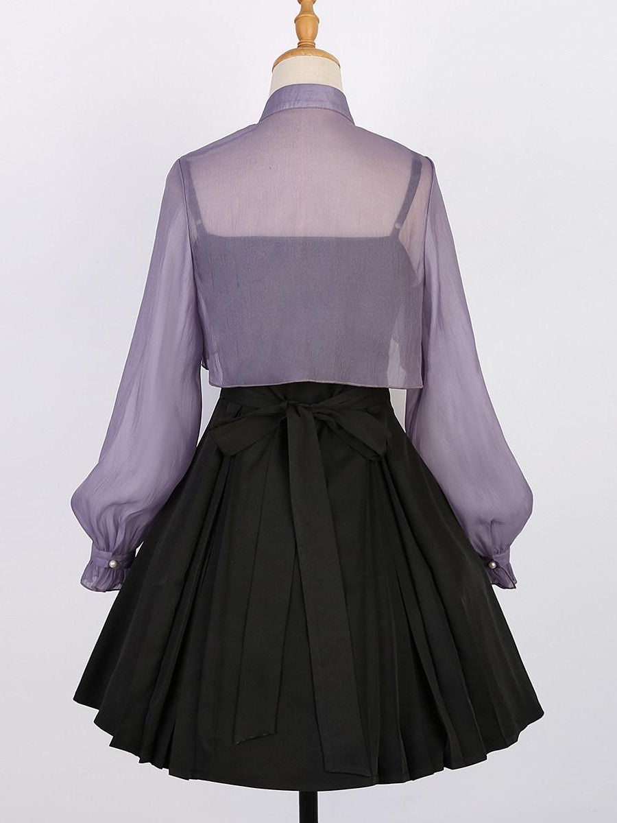 Sweet Promise Lolita Han Qipao Collar Two Piece A Line Women's Polyester Jsk / Jumper Skirts