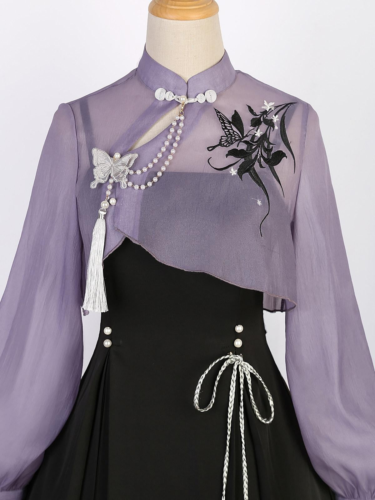 Sweet Promise Lolita Han Qipao Collar Two Piece A Line Women's Polyester Jsk / Jumper Skirts