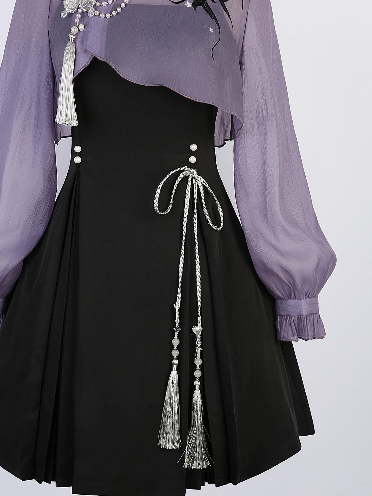 Sweet Promise Lolita Han Qipao Collar Two Piece A Line Women's Polyester Jsk / Jumper Skirts
