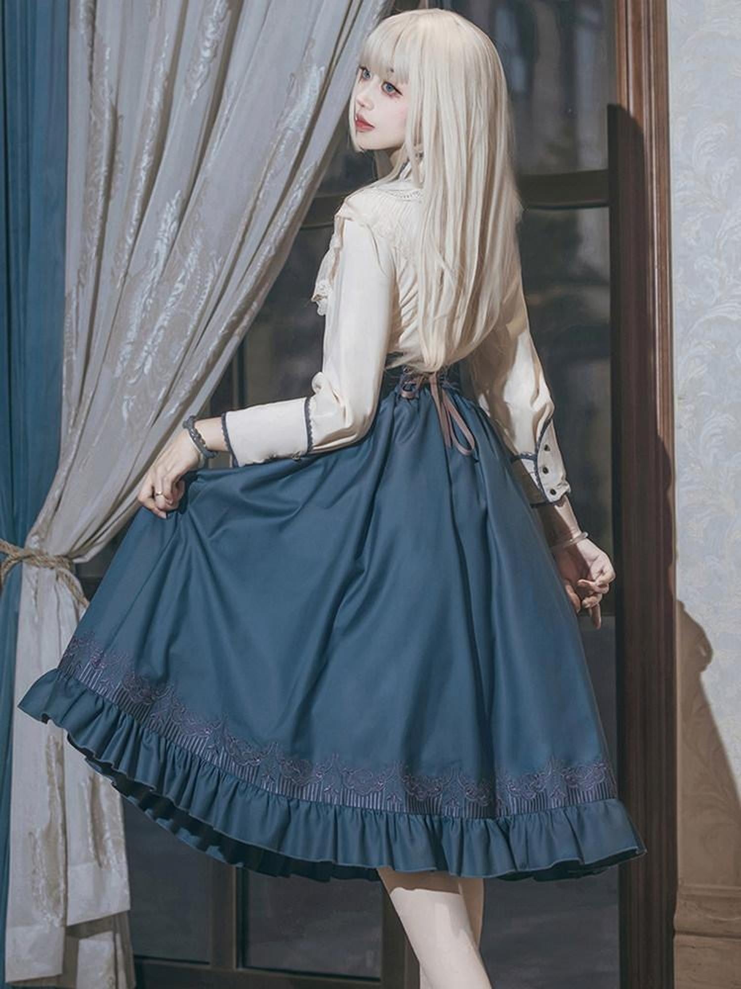 Sweet Promise Lolita Palace French Academy Cla Three Piece Round Neck A Line Women's Op Sets