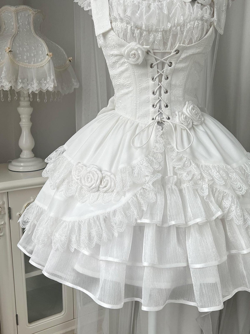 Sweet Promise Lolita Patchwork High Waist Strap Aline Women's Polyester Jsk / Jumper Skirts