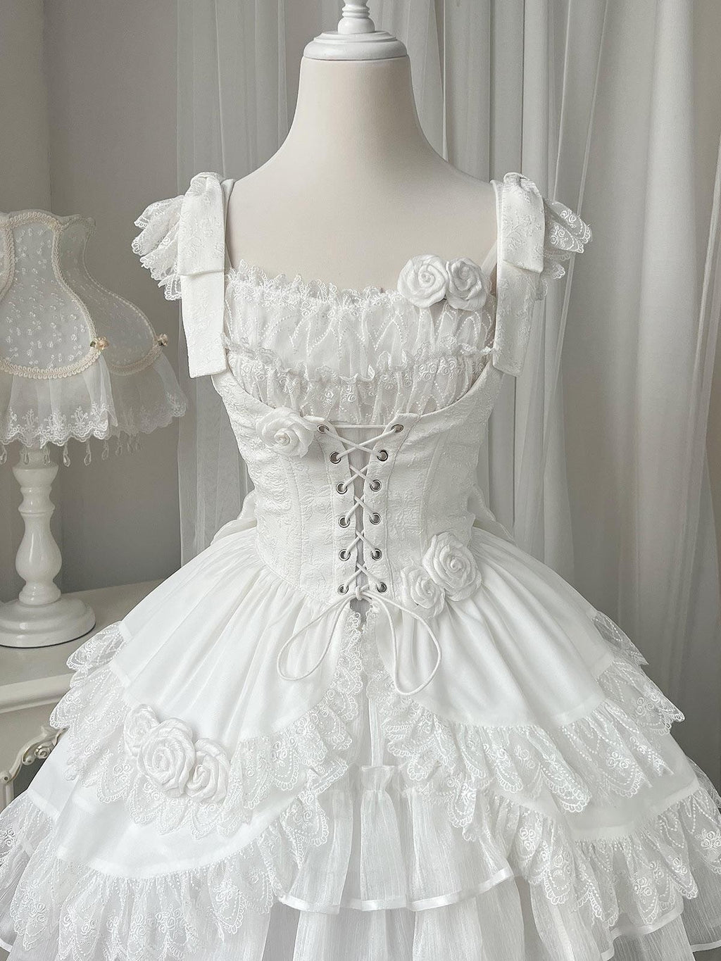 Sweet Promise Lolita Patchwork High Waist Strap Aline Women's Polyester Jsk / Jumper Skirts