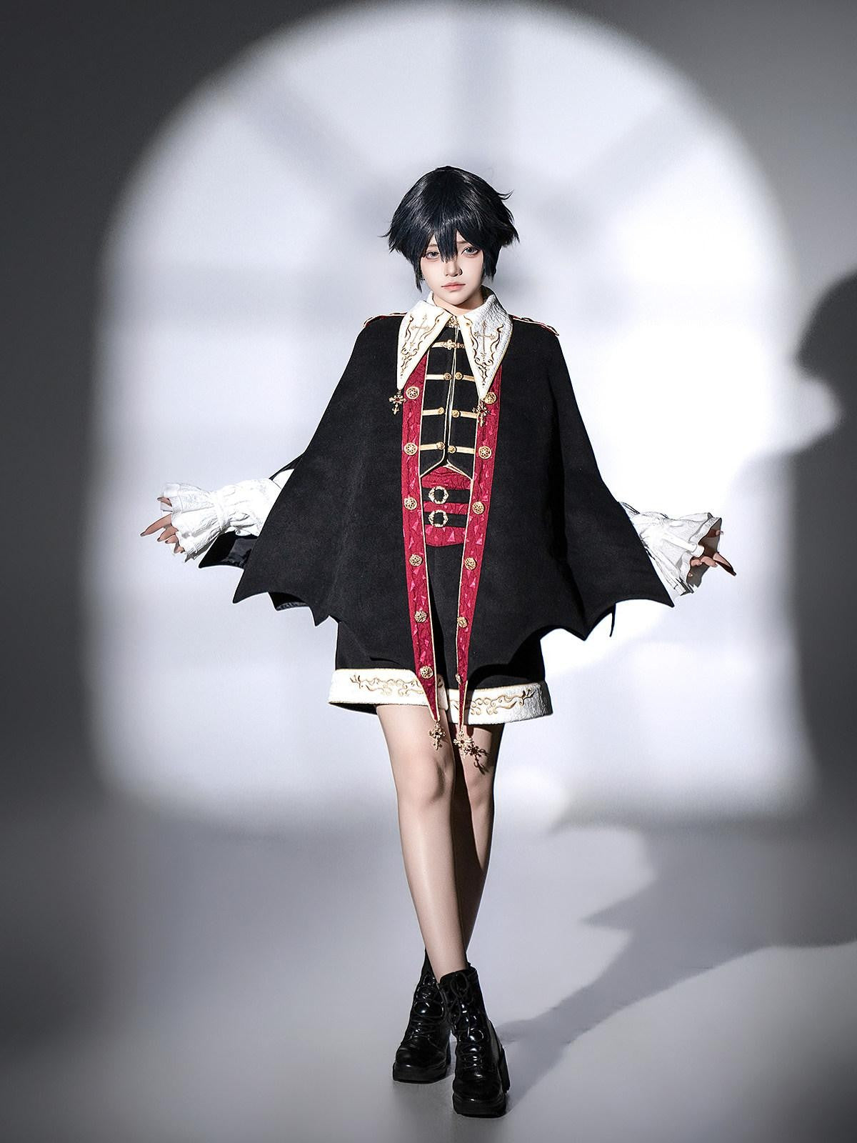 Sweet Promise Lolita Prince Cape Court Boyish Three Piece Women's Full Coordination Sets