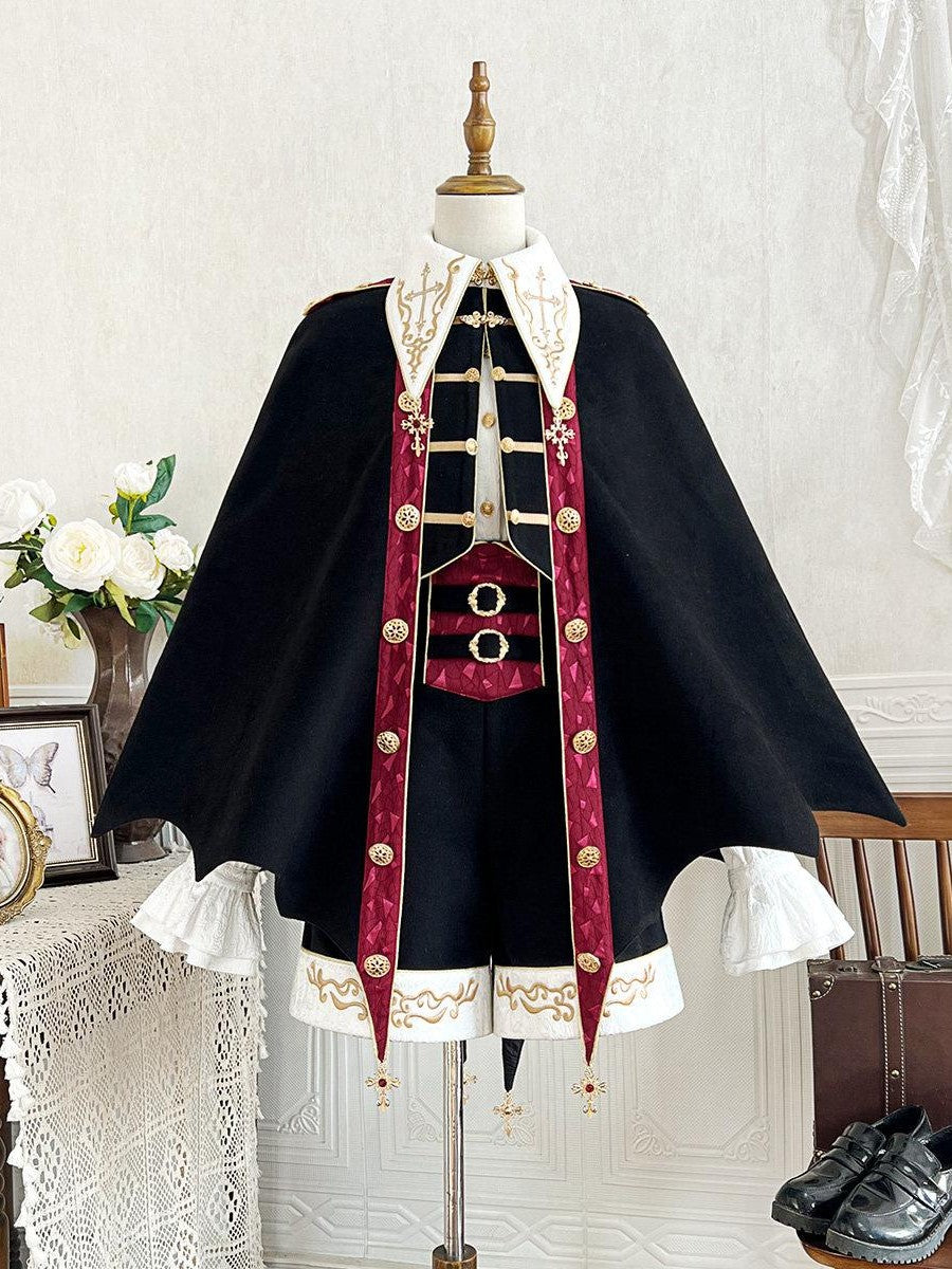 Sweet Promise Lolita Prince Cape Court Boyish Three Piece Women's Full Coordination Sets