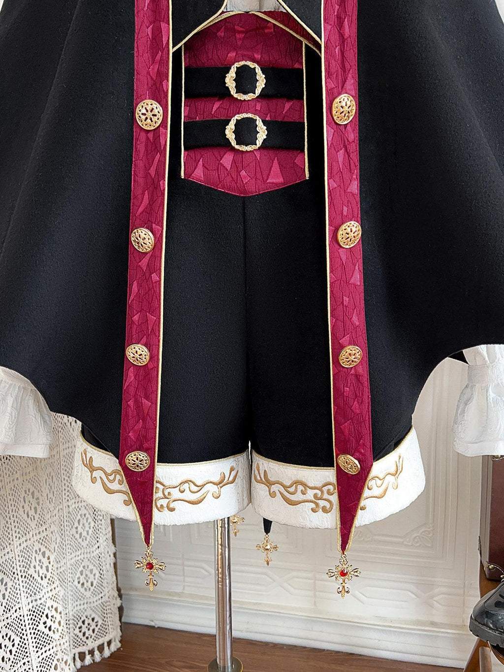 Sweet Promise Lolita Prince Cape Court Boyish Three Piece Women's Full Coordination Sets