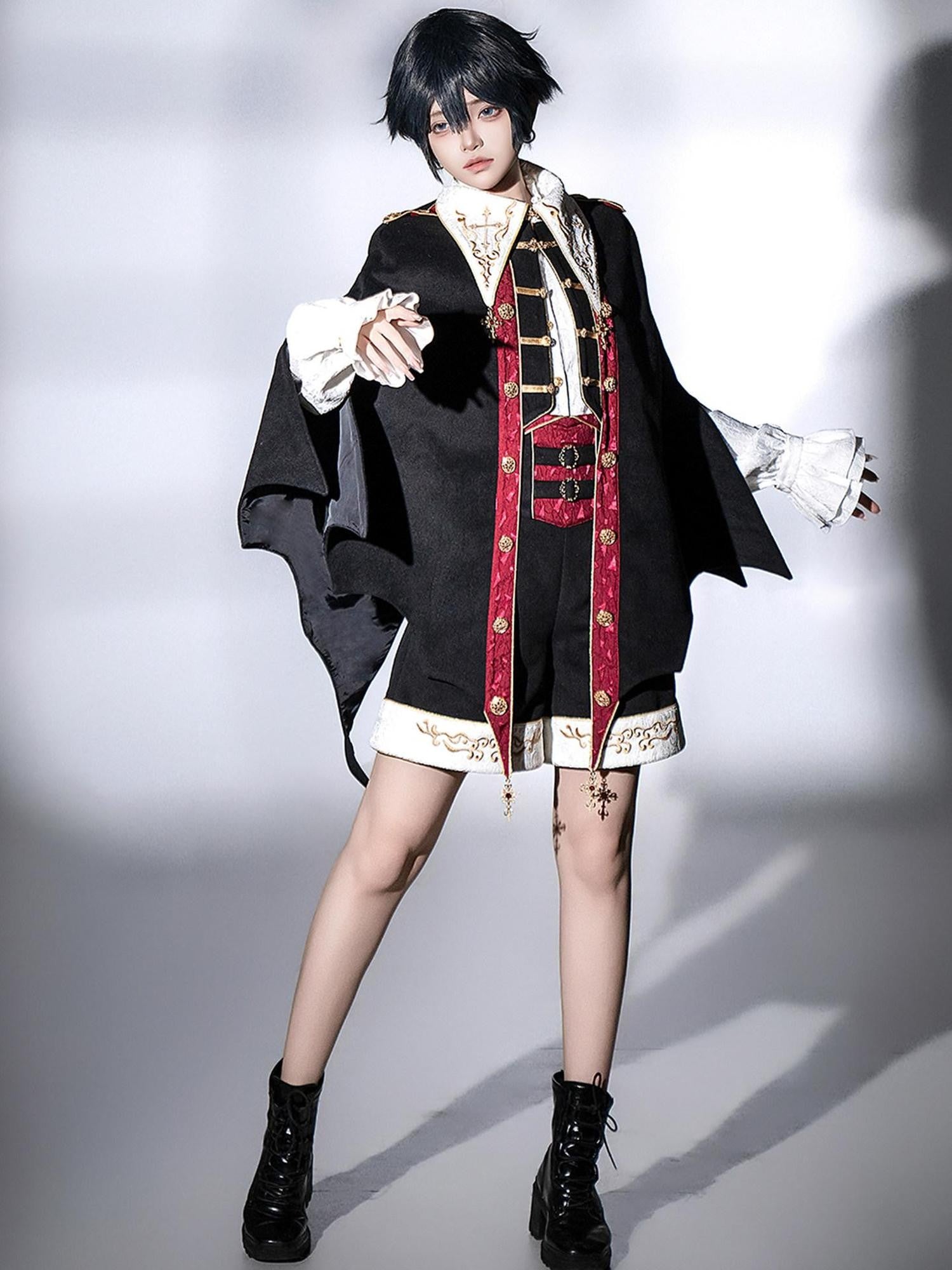 Sweet Promise Lolita Prince Cape Court Boyish Three Piece Women's Full Coordination Sets