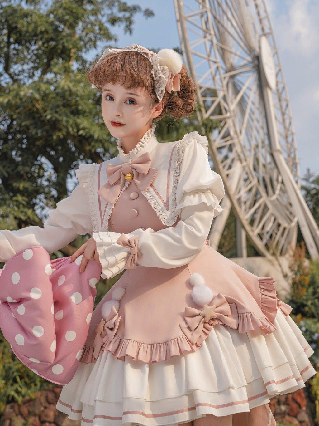 Sweet Promise Lolita Princess Back Bow Detachable Two Way Sleeves Women's Long Sleeve Op