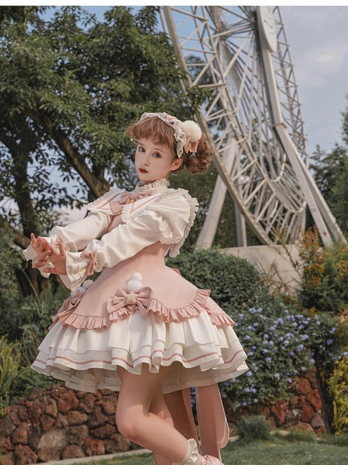Sweet Promise Lolita Princess Back Bow Detachable Two Way Sleeves Women's Long Sleeve Op