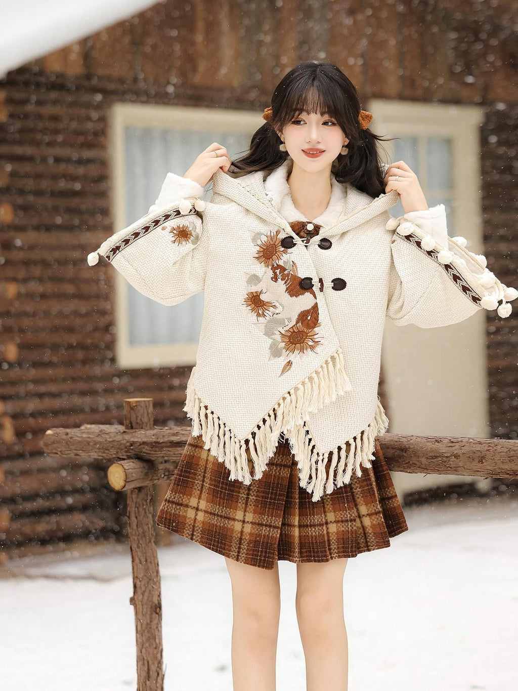 Sweet Promise Lolita Schoolgirl Plaid Pleated A Line Round Neck Women's Skirt Sets