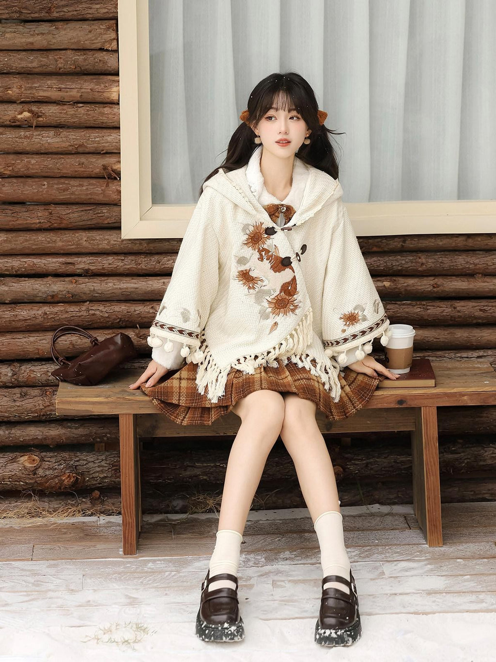 Sweet Promise Lolita Schoolgirl Plaid Pleated A Line Round Neck Women's Skirt Sets
