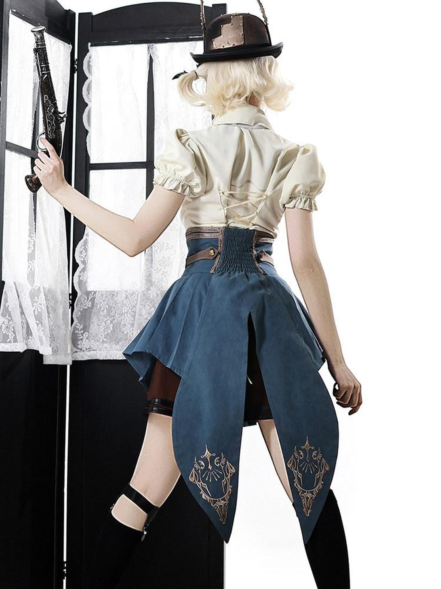 Sweet Promise Lolita Steampunk Vintage Corset Three Piece Women's Skirt Sets
