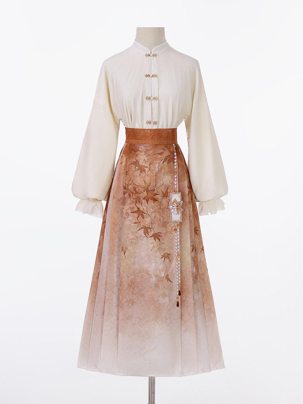 Sweet Promise Mamian Three Pleat Modified Hanfu Women's Polyester Skirt Sets