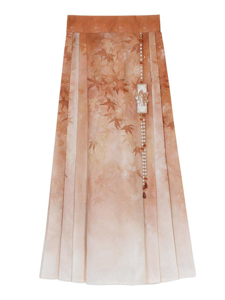 Sweet Promise Mamian Three Pleat Modified Hanfu Women's Polyester Skirt Sets