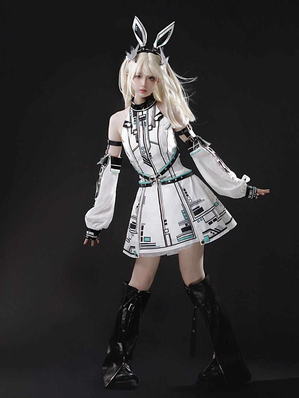 Sweet Promise Mechanical Lolita Cosplay Halter Women's Aline Jsk / Jumper Skirts