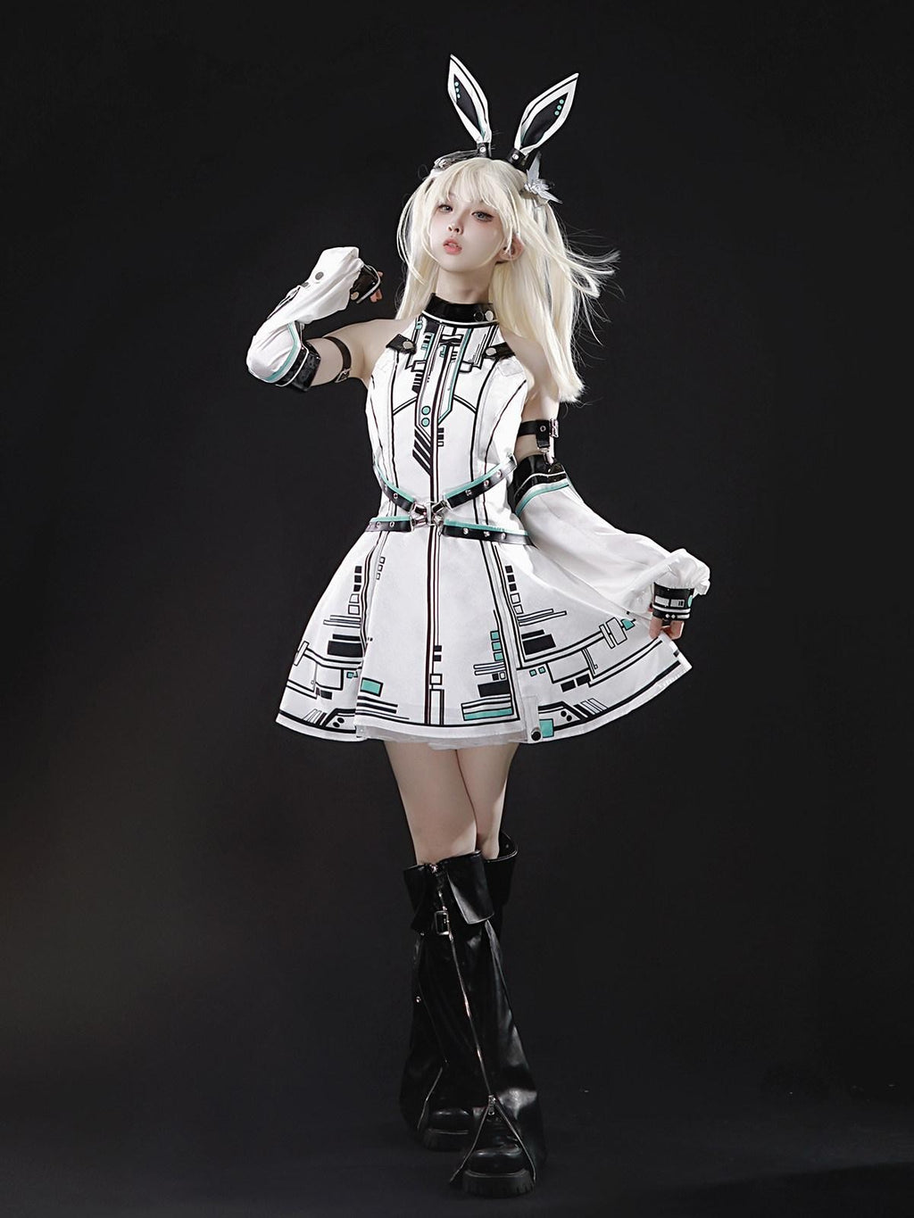 Sweet Promise Mechanical Lolita Cosplay Halter Women's Aline Jsk / Jumper Skirts