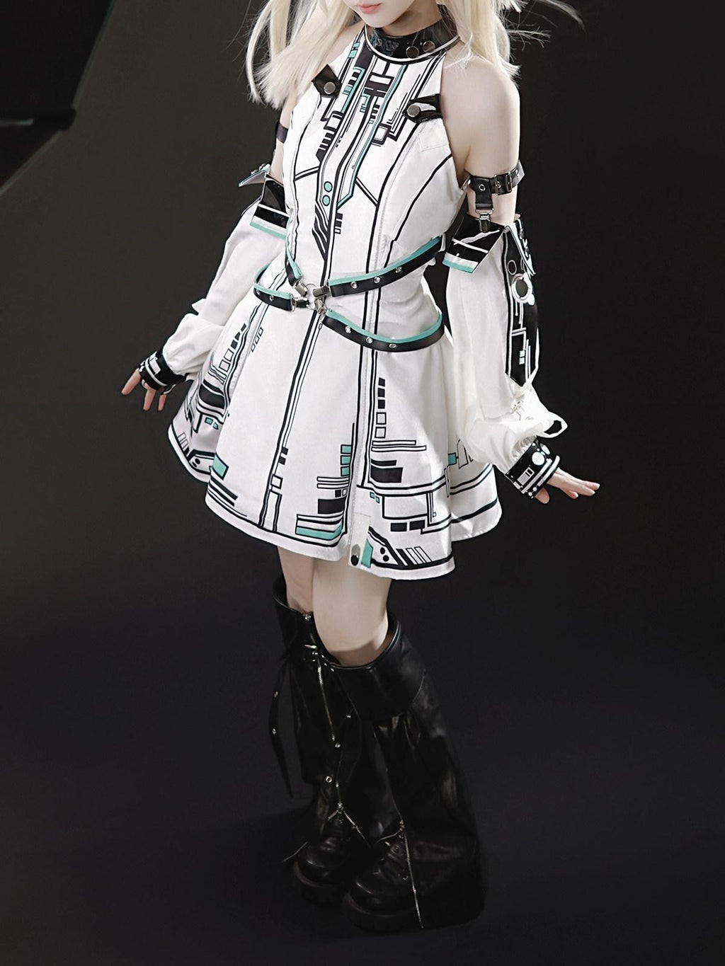 Sweet Promise Mechanical Lolita Cosplay Halter Women's Aline Jsk / Jumper Skirts
