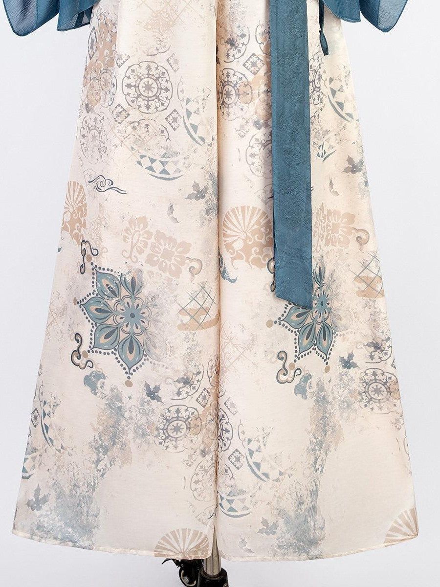 Sweet Promise Modified Hanfu Chinese Style Ethnic Han Elements Women's Polyester Skirt Sets