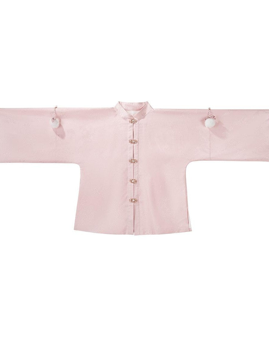 Sweet Promise Pink Chinese Lolita Mamian Aline Stand Collar Women's Skirt Sets