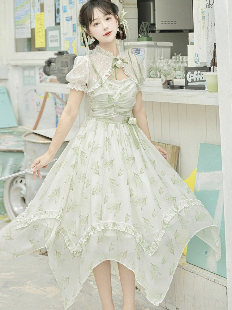 Sweet_Promise_Princess_Floral_Print_High_Waist_Two_Piece_Women's_Polyester_Jsk_/_Jumper_Skirts_730520695635_MISSTT