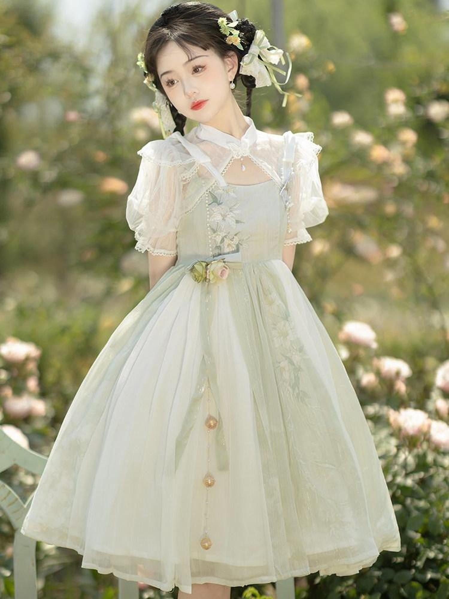 Sweet Promise Princess Lolita Han Bow High Waist Women's Polyester Jsk / Jumper Skirts