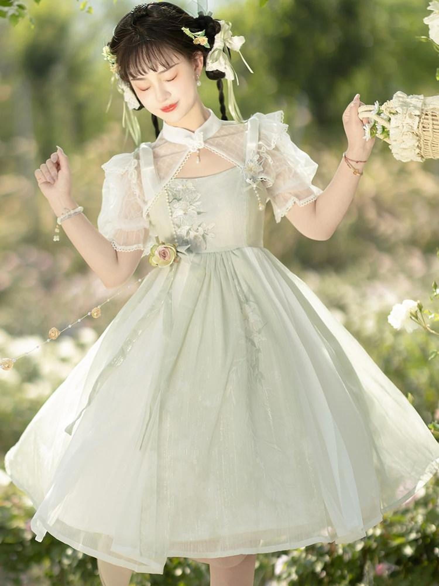 Sweet Promise Princess Lolita Han Bow High Waist Women's Polyester Jsk / Jumper Skirts