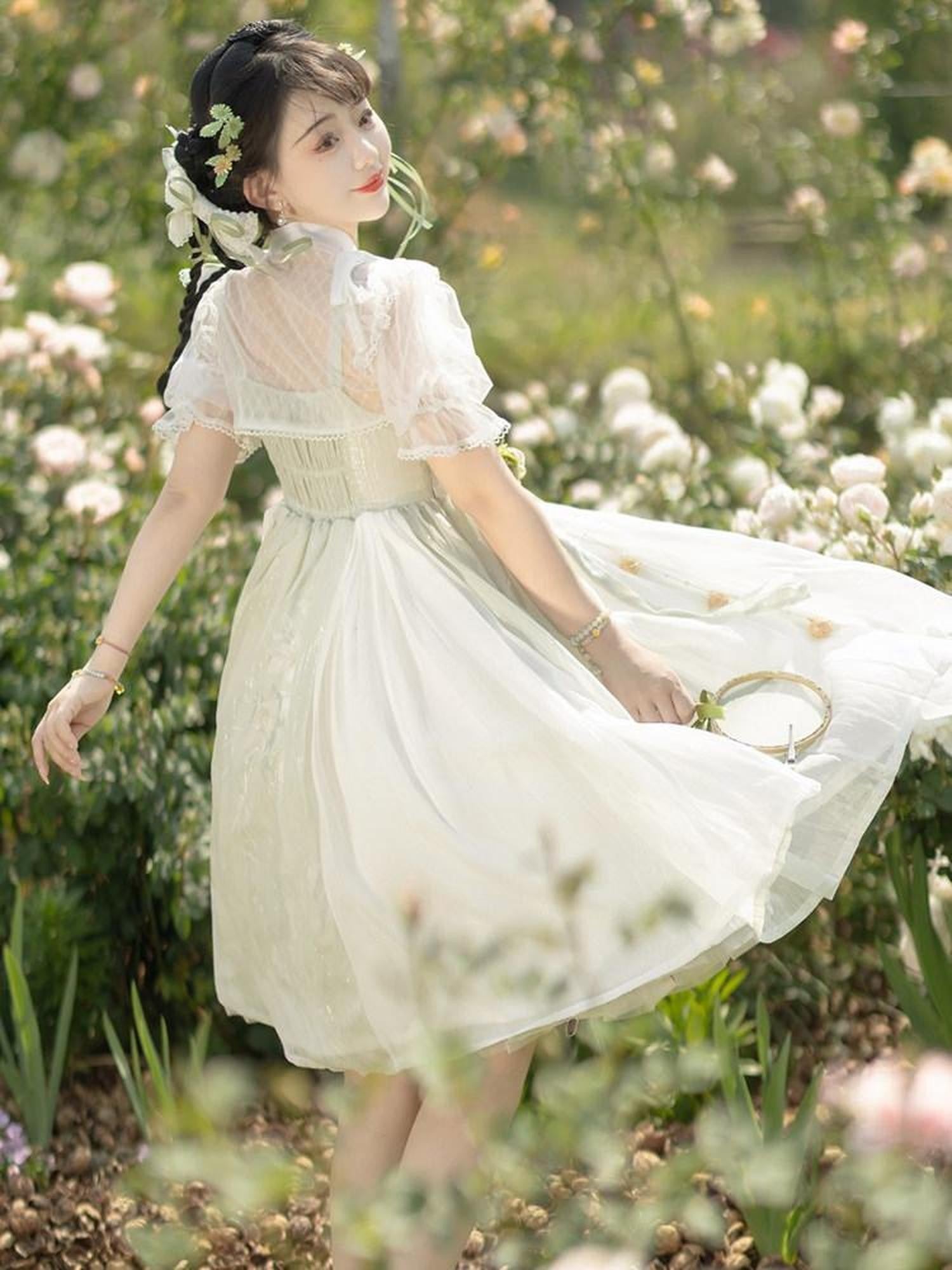 Sweet Promise Princess Lolita Han Bow High Waist Women's Polyester Jsk / Jumper Skirts