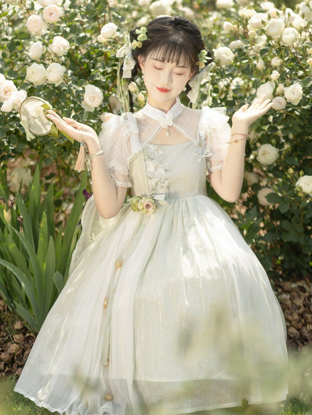 Sweet Promise Princess Lolita Han Bow High Waist Women's Polyester Jsk / Jumper Skirts