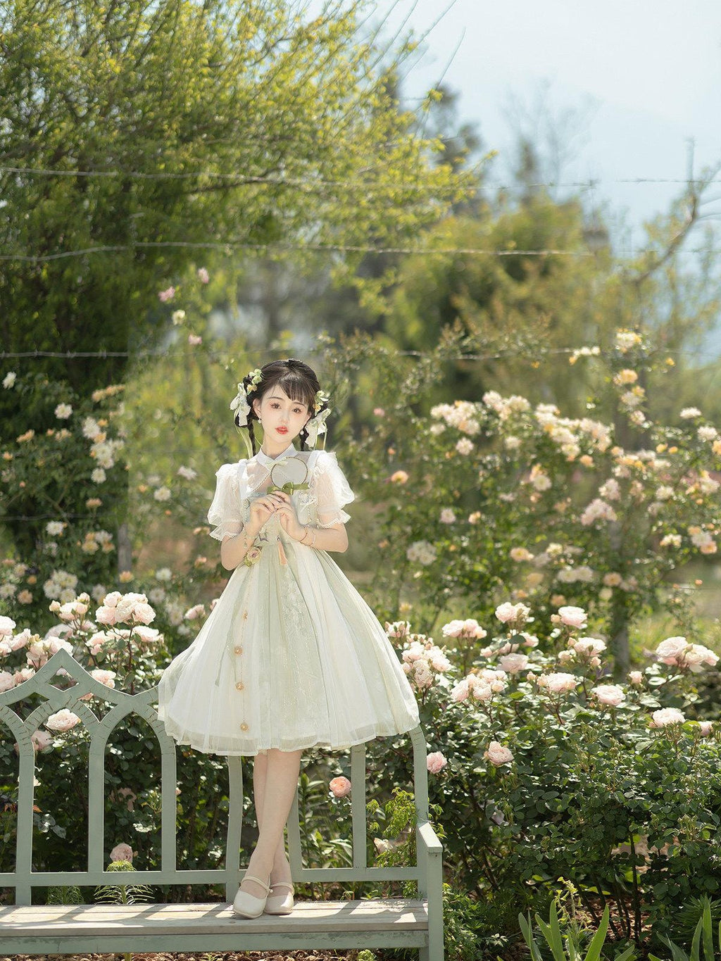 Sweet Promise Princess Lolita Han Bow High Waist Women's Polyester Jsk / Jumper Skirts