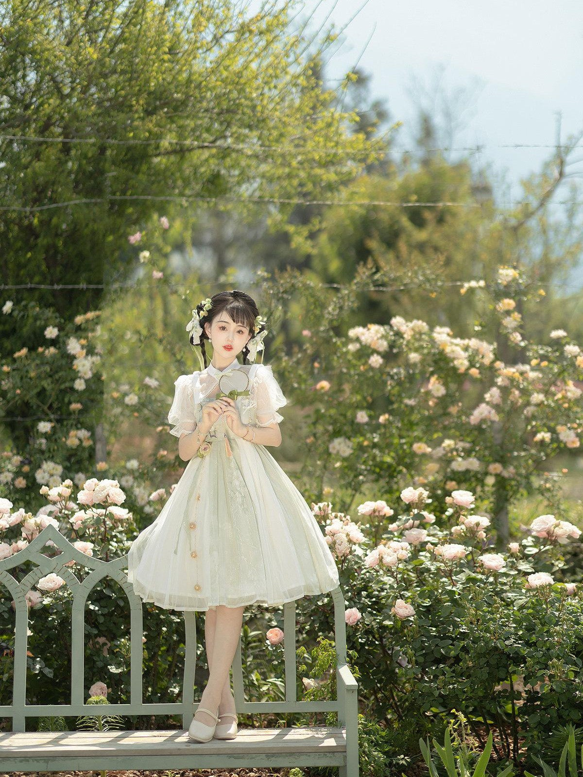 Sweet Promise Princess Lolita Han Bow High Waist Women's Polyester Jsk / Jumper Skirts