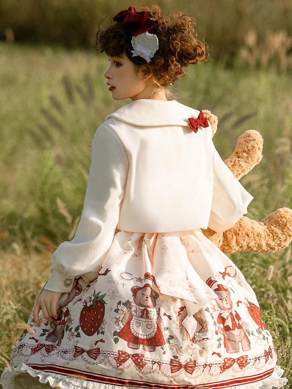Sweet Promise Princess Lolita Zippered A Line Round Neck Long Sleeve Women's Polyester Capelets