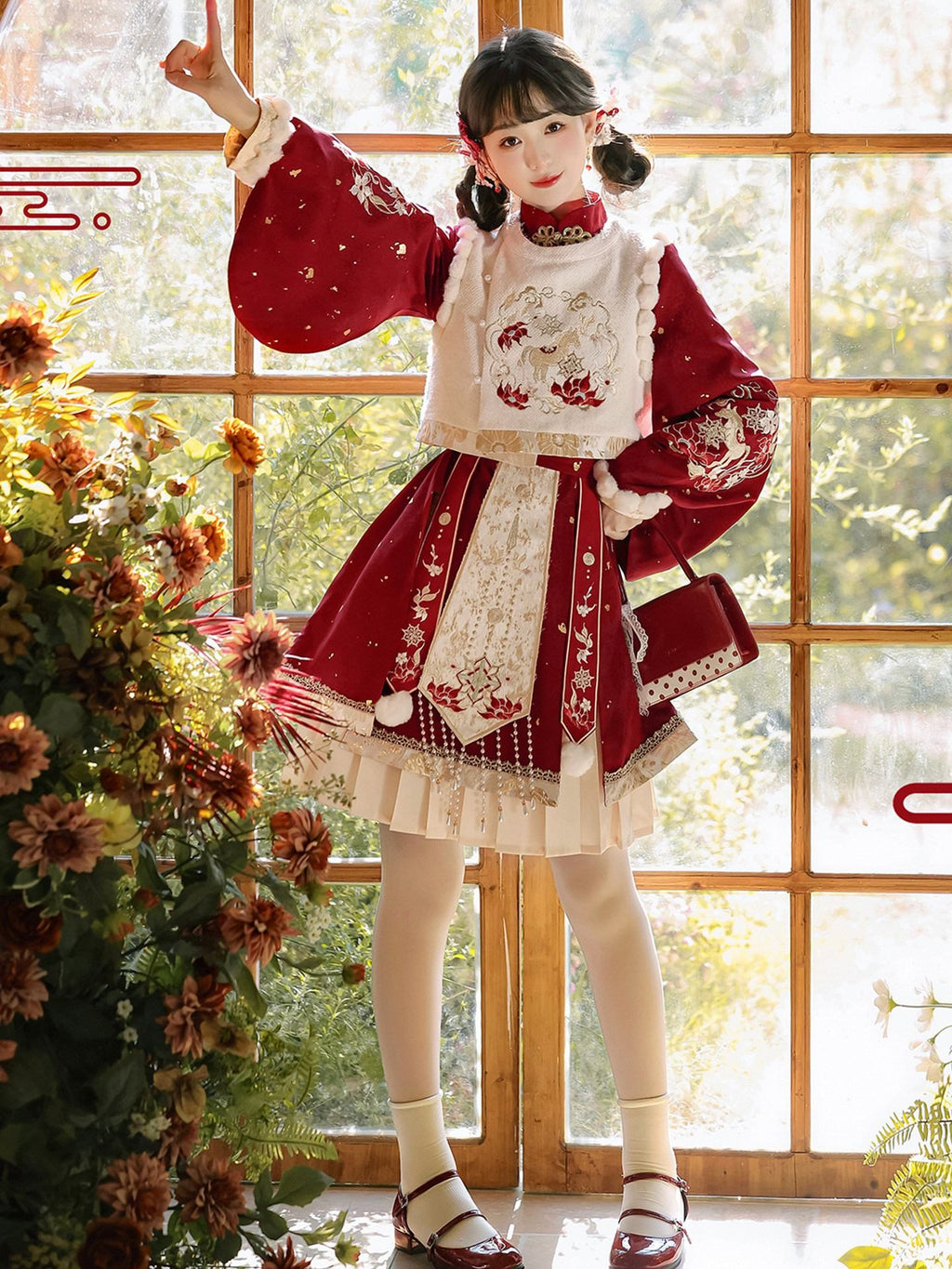 Sweet_Promise_Red_Chinese_Lolita_Stand_Collar_A_Line_Four_Piece_Women's_Skirt_Sets_1008192512566_MISSTT