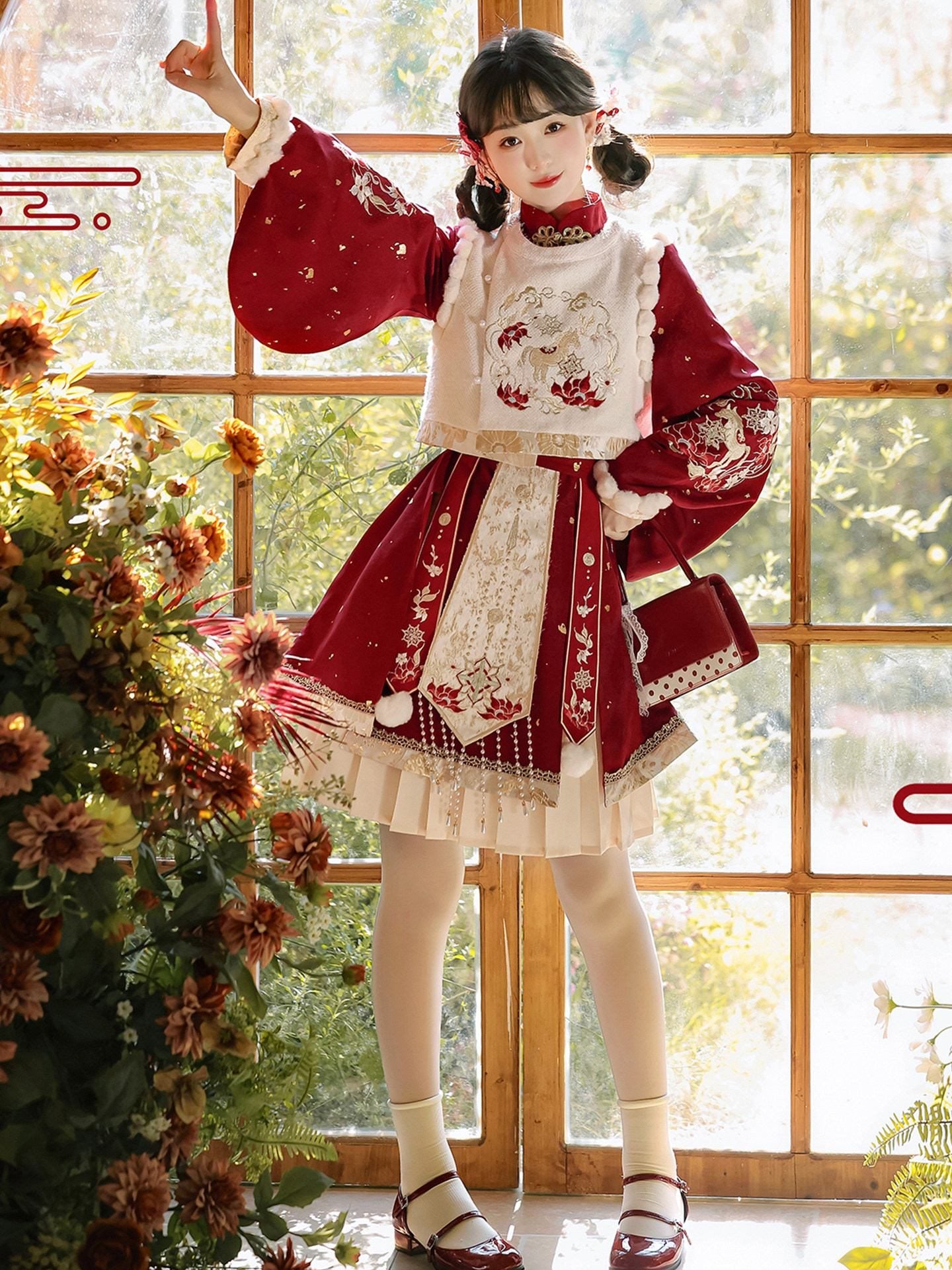 Sweet_Promise_Red_Chinese_Lolita_Stand_Collar_A_Line_Four_Piece_Women's_Skirt_Sets_1008192512566_MISSTT